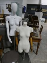 +VAT 2 posable mannequin torsos on stands