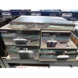+VAT Berghoff Eurocast professional series pan set, to include flat grill pan, saute pan, stock pot,