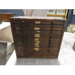 Wooden set of engineers drawers