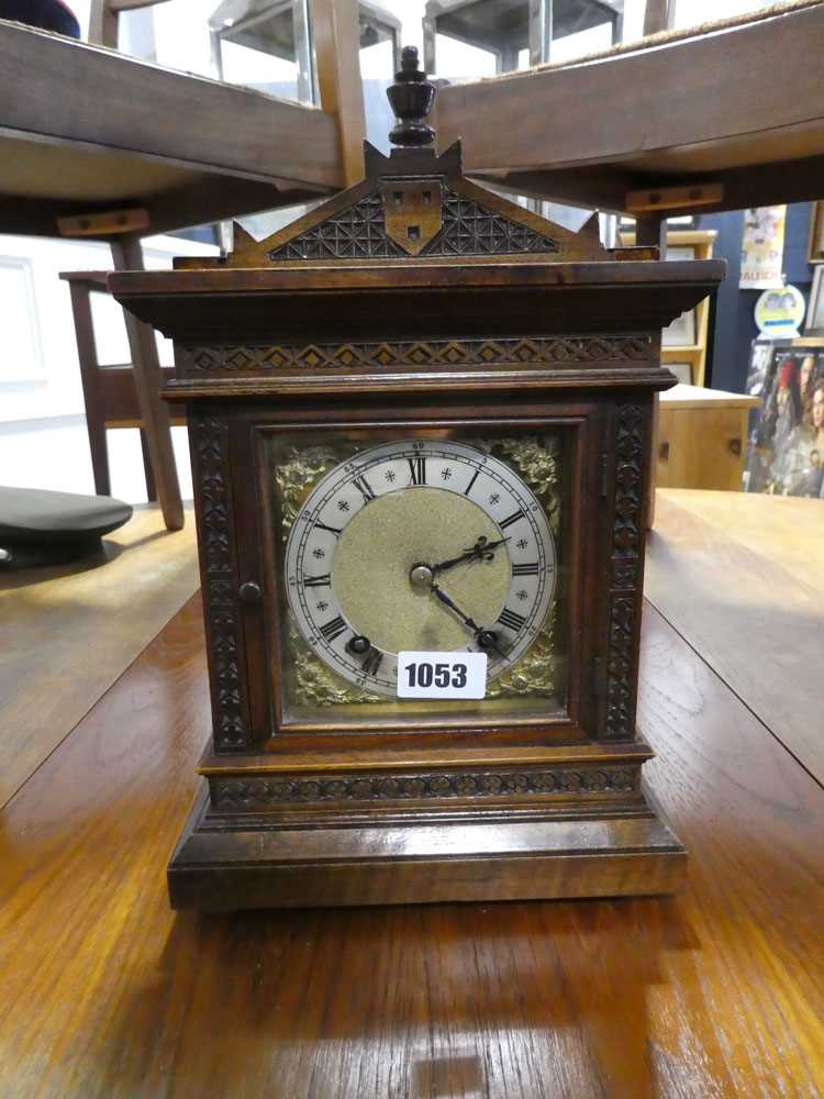 Mahogany cased mantle clock