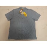 +VAT Sunspel England cotton mesh jersey polo in light blue size XL