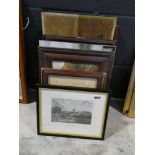 Approx. 11 various pictures and prints including a view of Newport Pagnell, a naval battle scene,