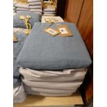 +VAT Stack of 5 super king deep fitted sheets in Frida hajian blue linen