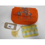 +VAT Oliver Bonas beaded tropical handbag in orange together with yellow purse