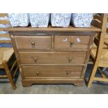 Stripped satinwood chest of 2 over 2 drawers