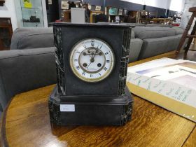 Slate cased mantle clock by C. Detouche, Paris
