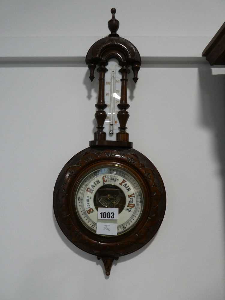 Dark oak cased barometer