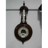Dark oak cased barometer