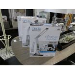 +VAT 2 boxed Otlite cool breeze fan lights and a further led desk lamp