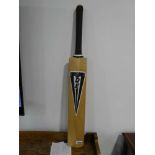 Duncan Fernley cricket bat bearing an array of UNVERIFIED signatures including: David Gower, Ian