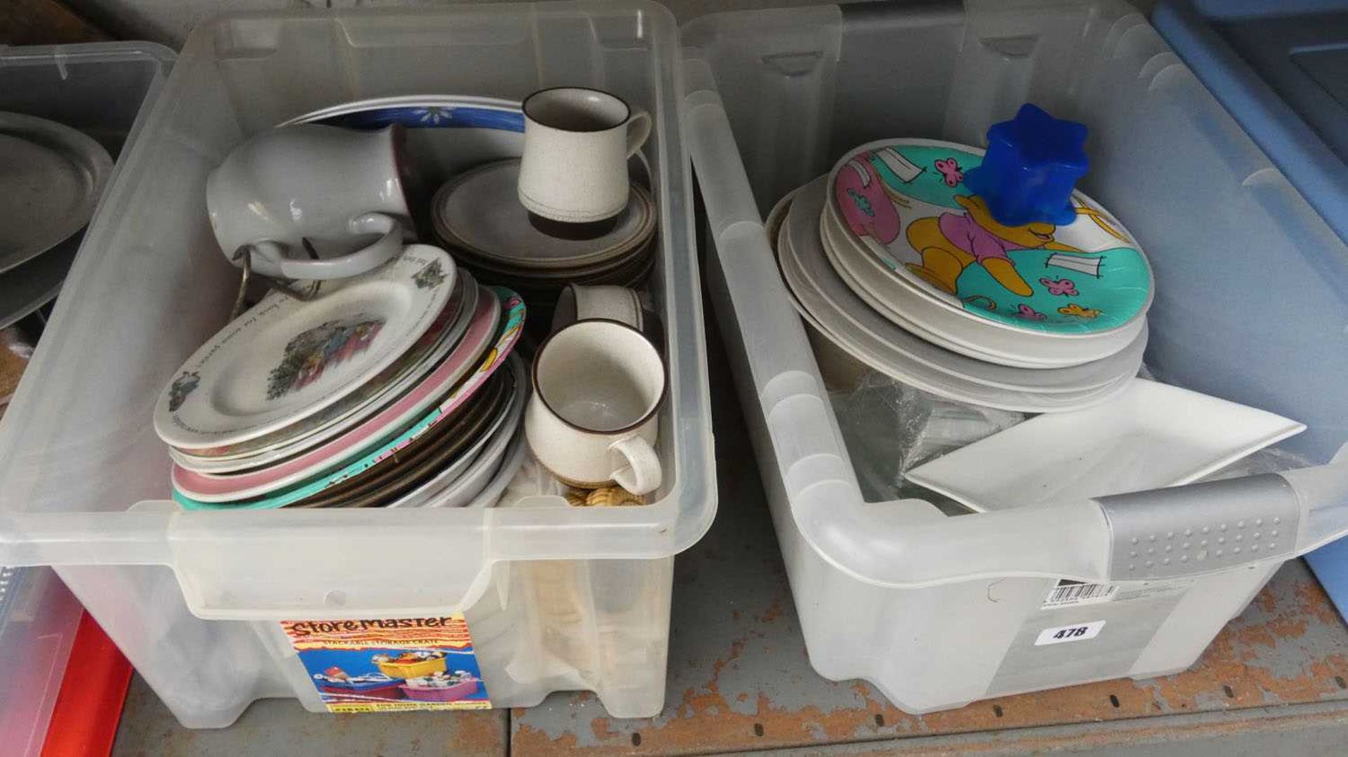 4 x boxes of assorted crockery and metal ware - Image 2 of 2