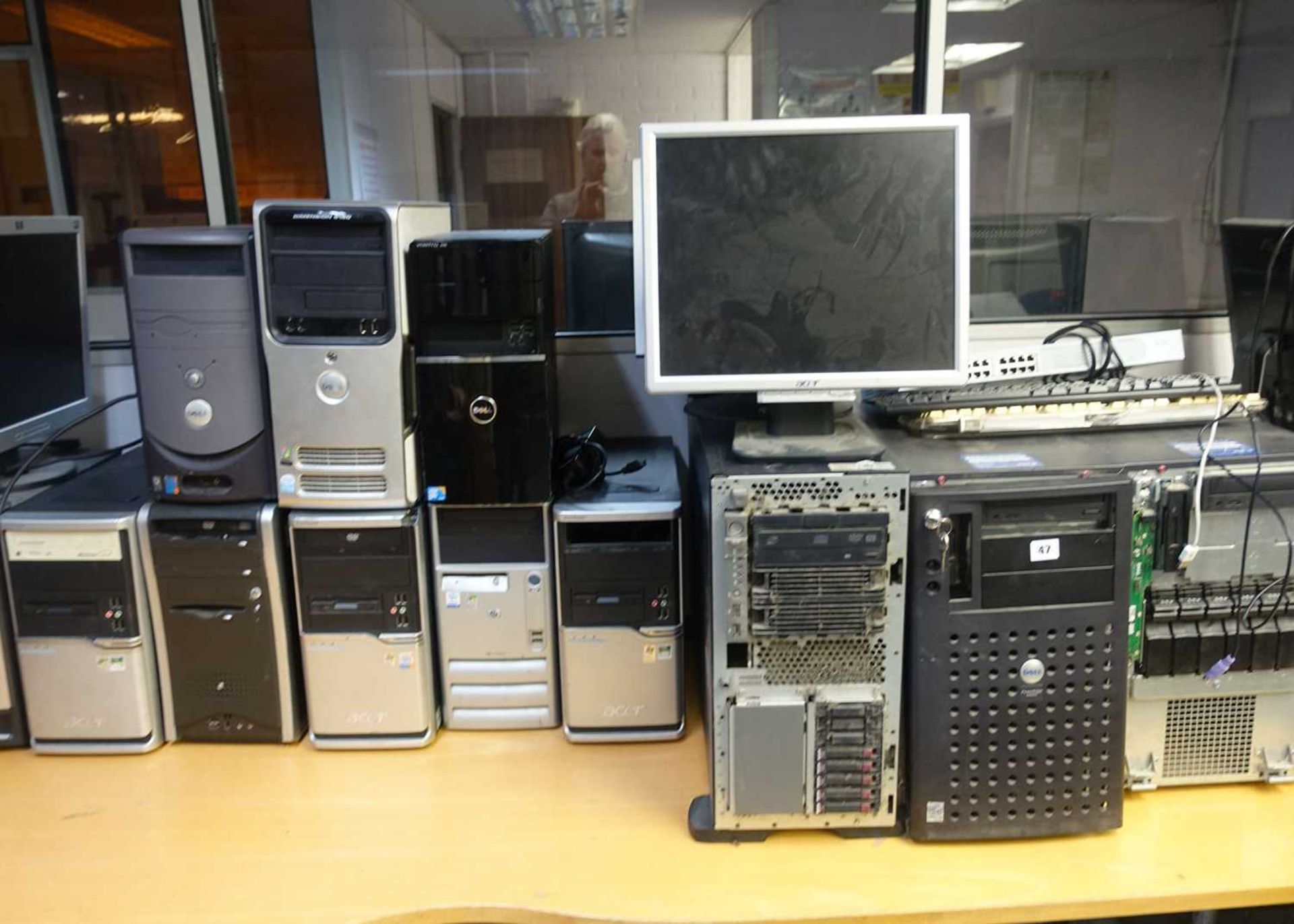 +VAT 15 assorted PC and server towers with 5 assorted monitors - Image 3 of 3