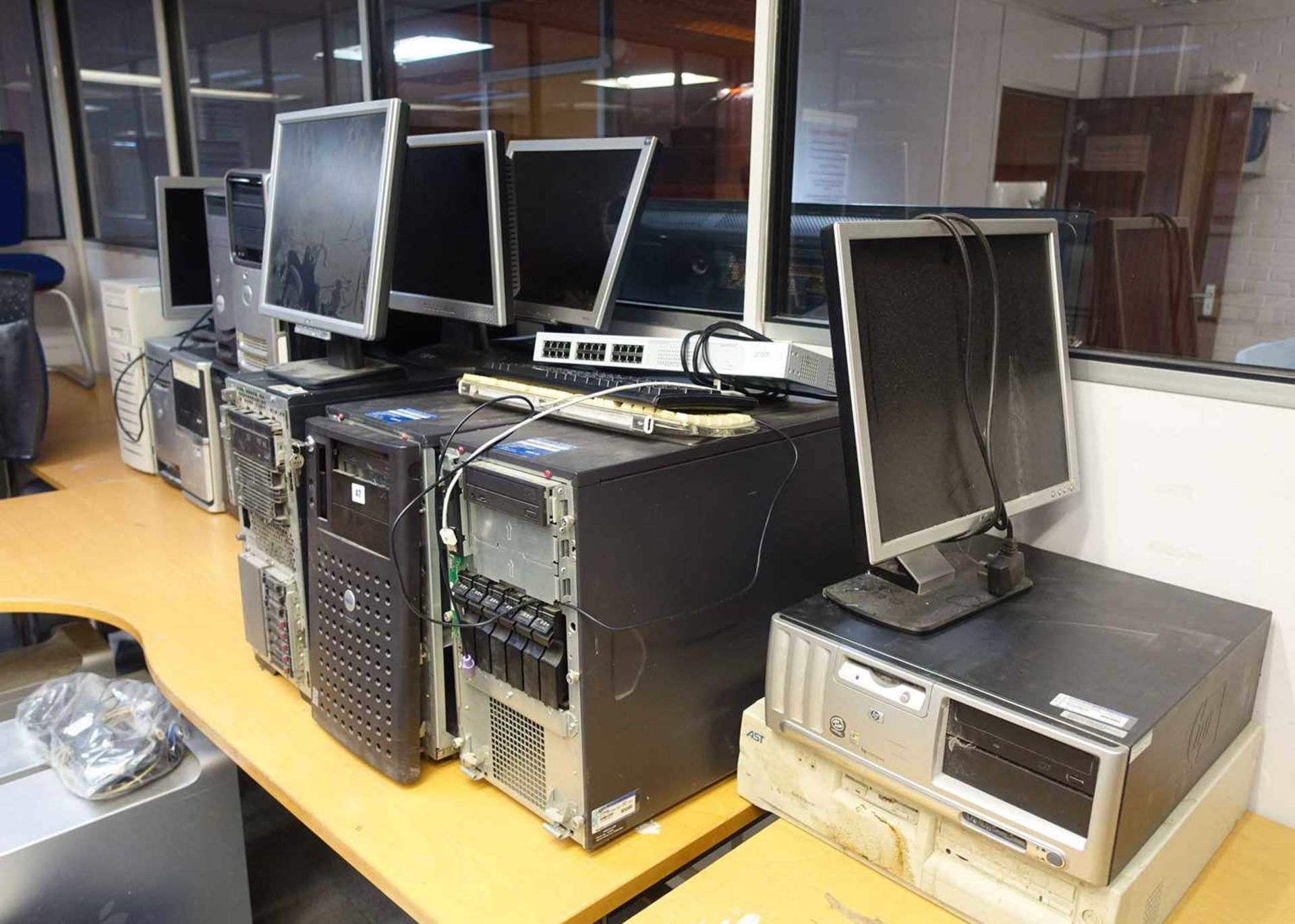 +VAT 15 assorted PC and server towers with 5 assorted monitors - Image 2 of 3