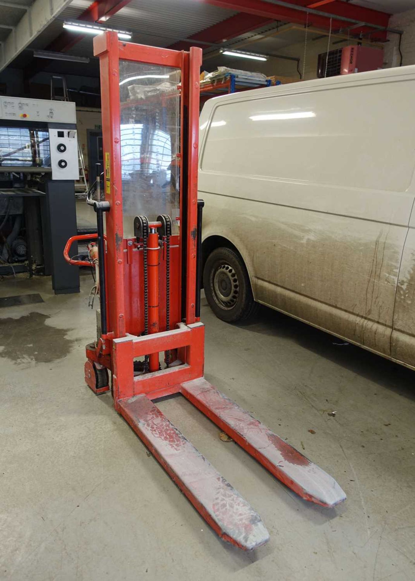 +VAT Logitrans model ELF 1001/1600 battery operated pedestrian pallet truck, 1000kg capacity, year