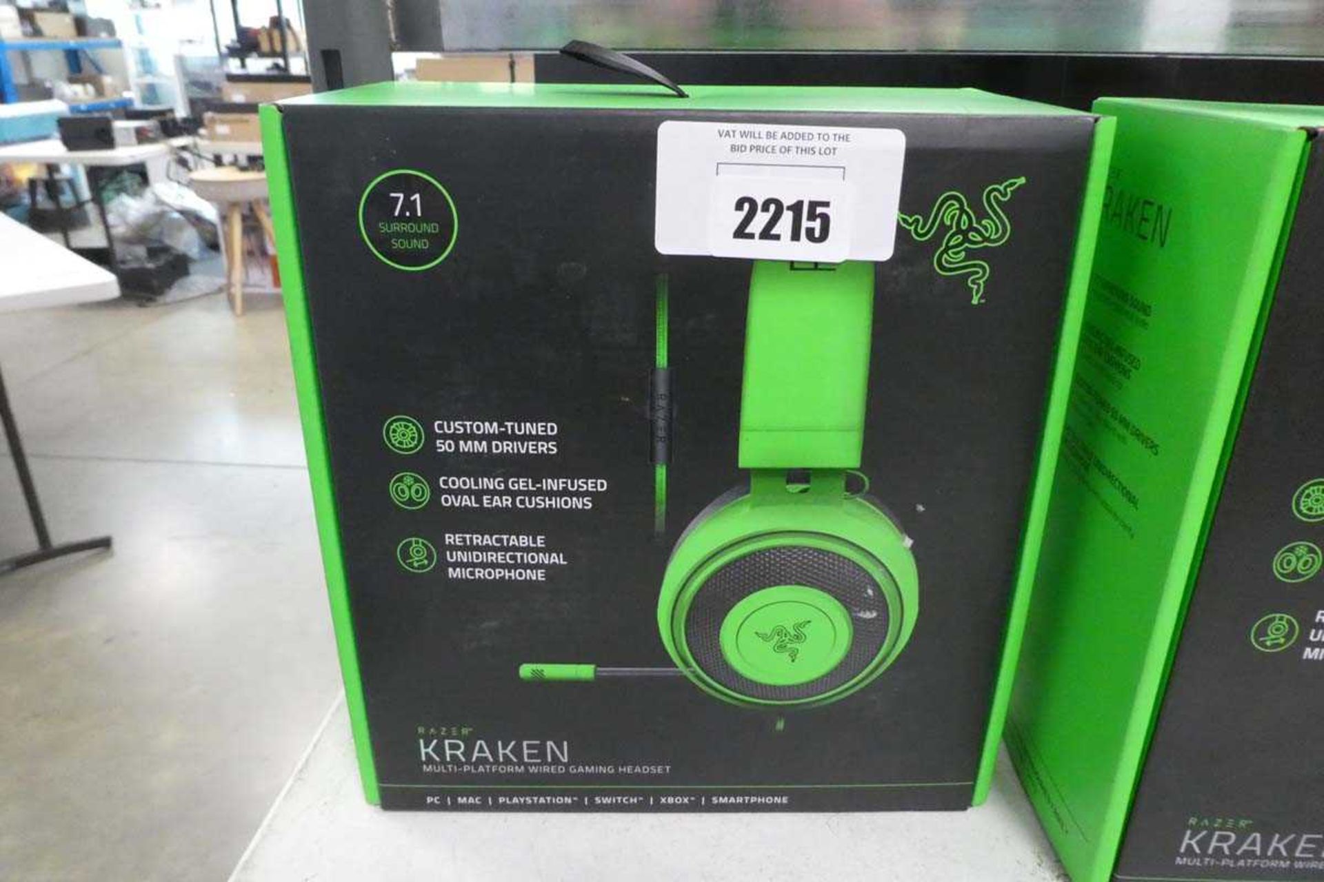 +VAT Razer Kraken gaming headphones in box