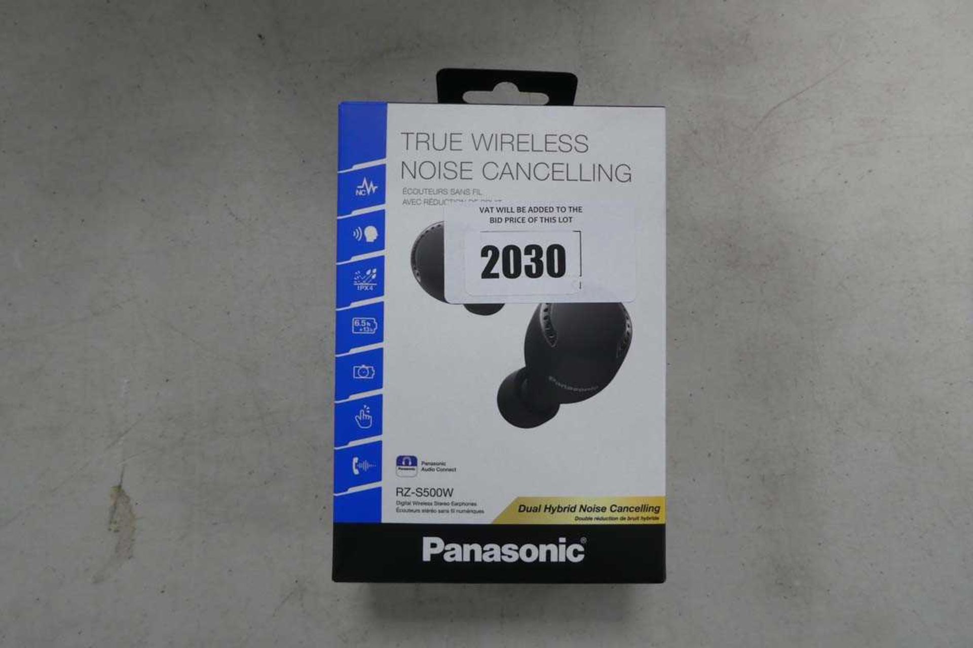 +VAT Panasonic True wireless noise cancelling earphones with charging case and box