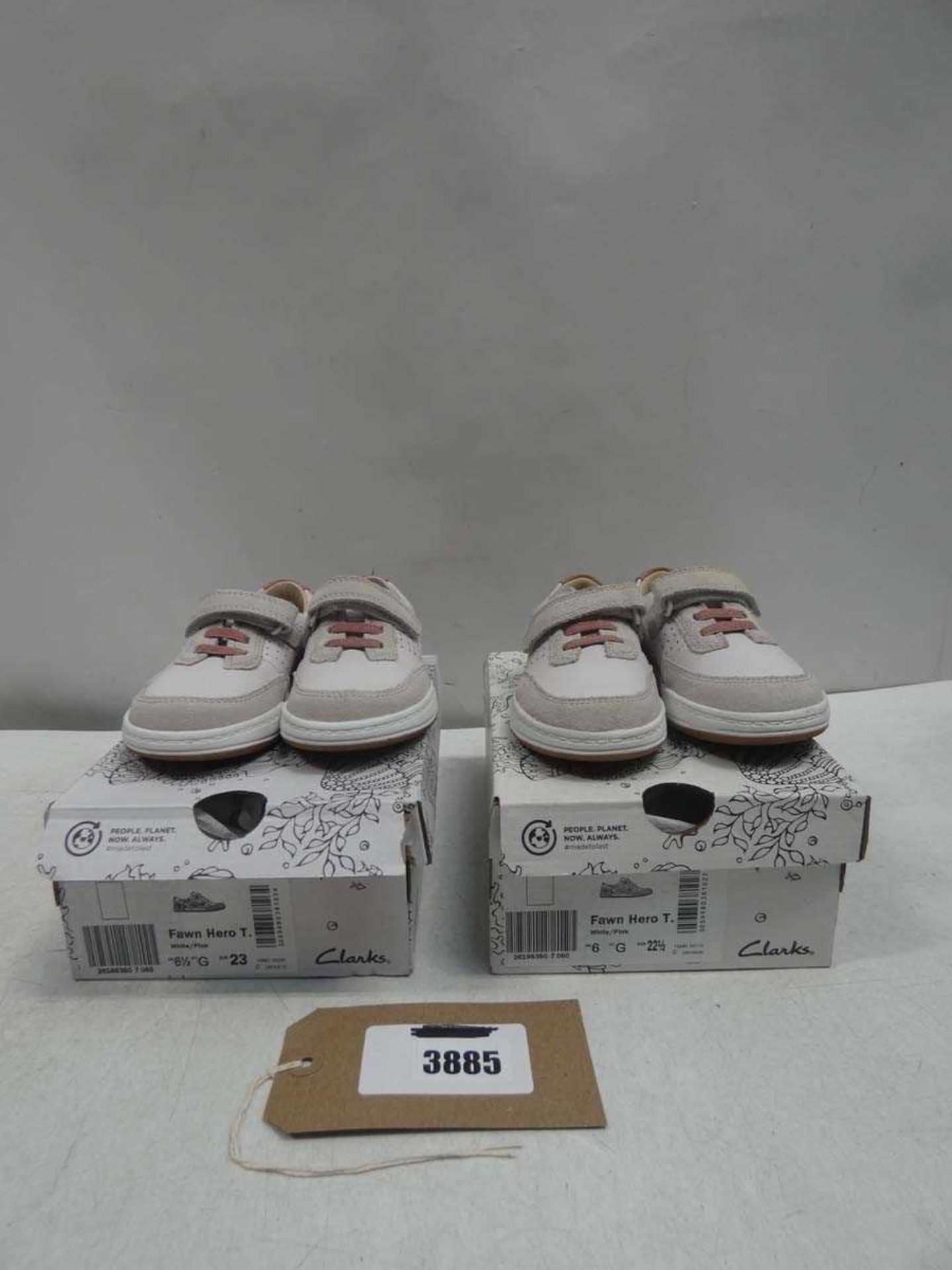 2 pairs of Clarks Fawn Hero T childrens shoes sizes 6 and 6.5