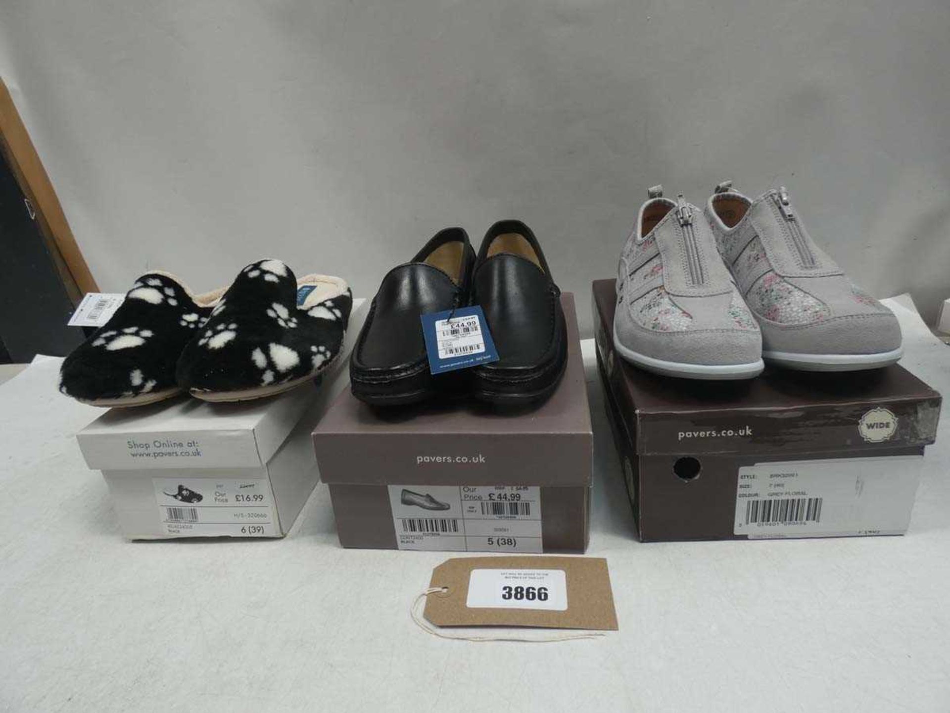 +VAT 3 pairs of Pavers shoes size 5, 6 and 7