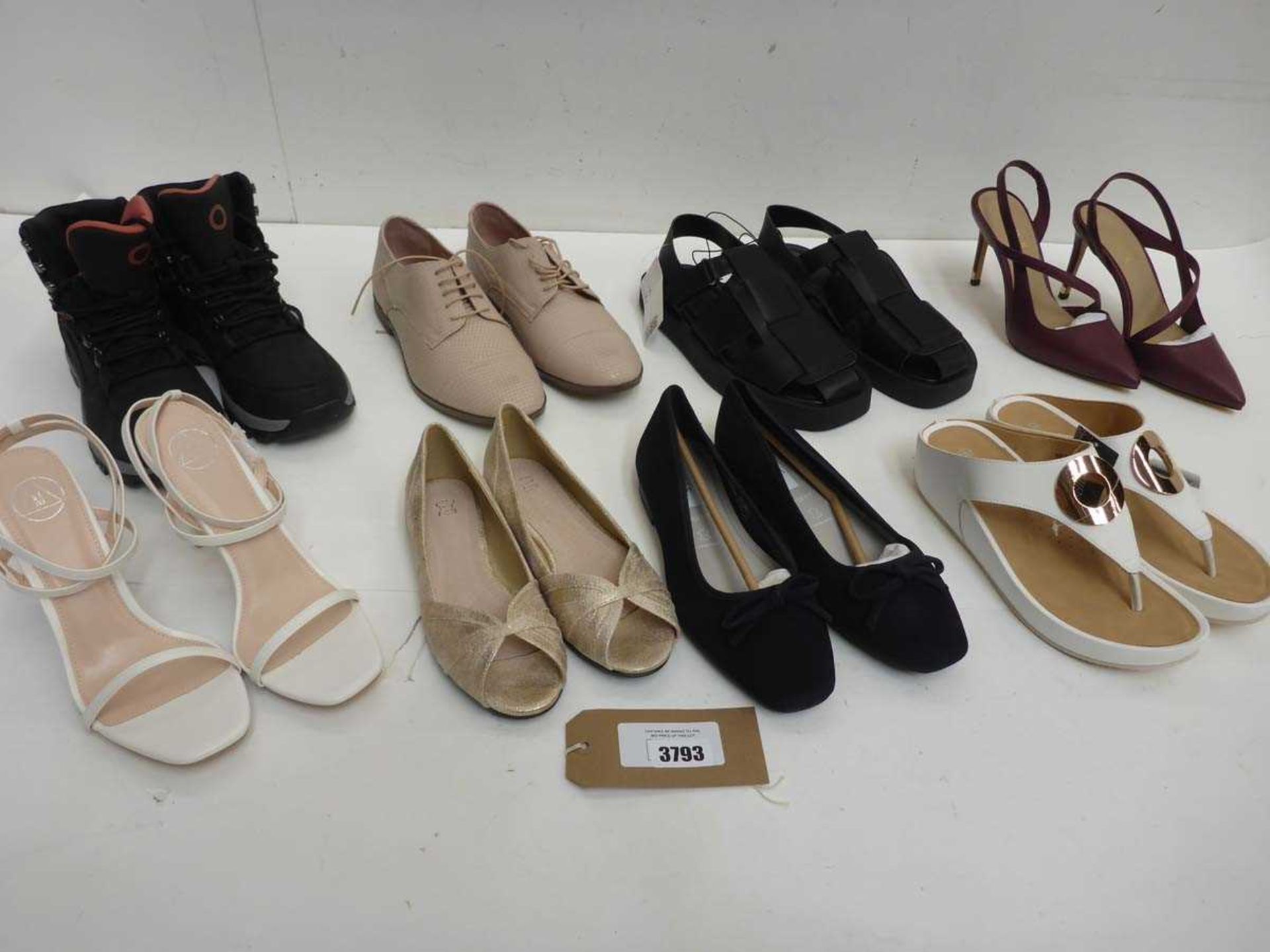 +VAT 7 pairs of ladies trainers, sandals & shoes including M&S, H&M, New Look etc in various sizes