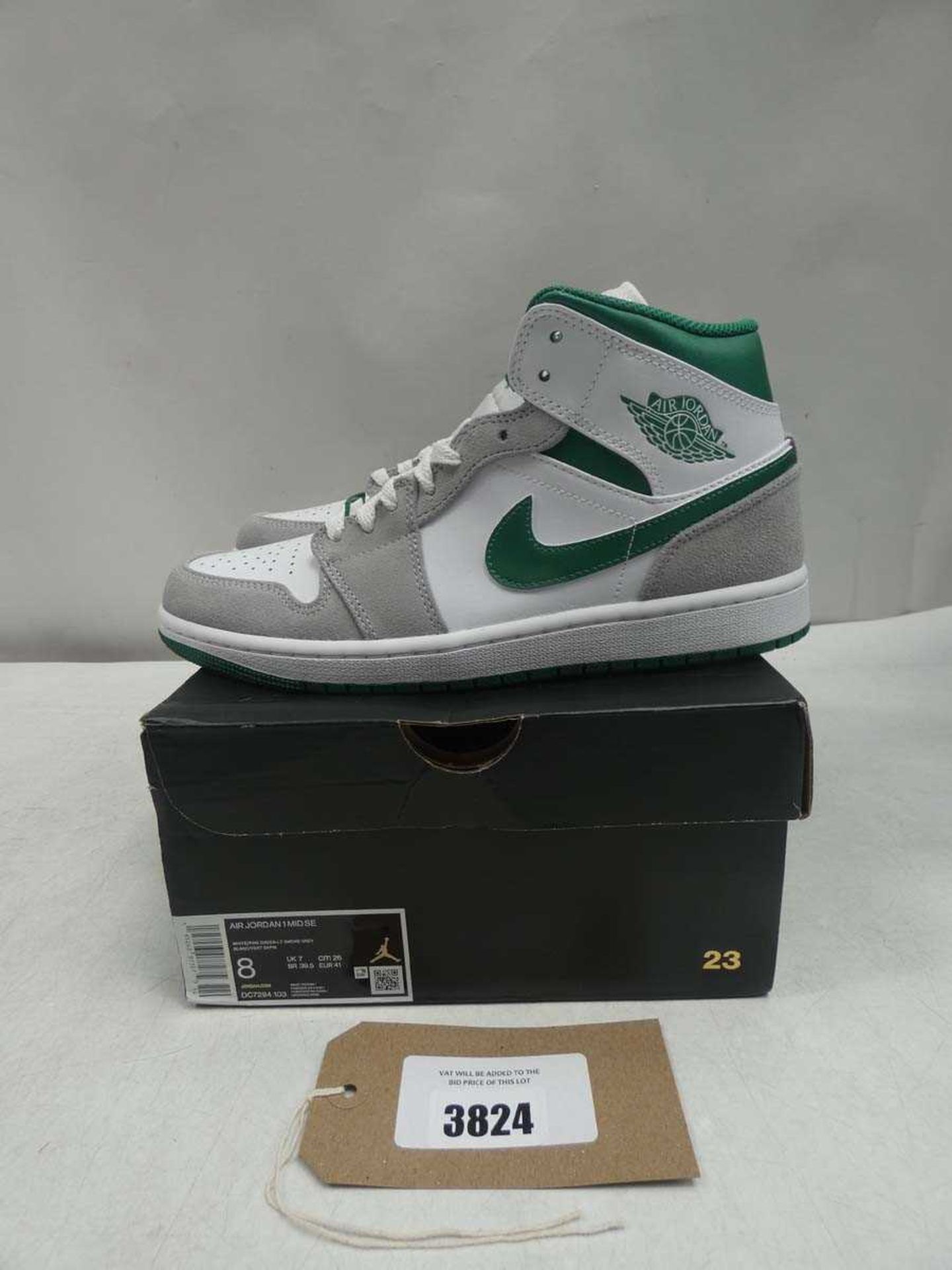 +VAT Nike Air Jordan 1 Mid Grey Green size 7