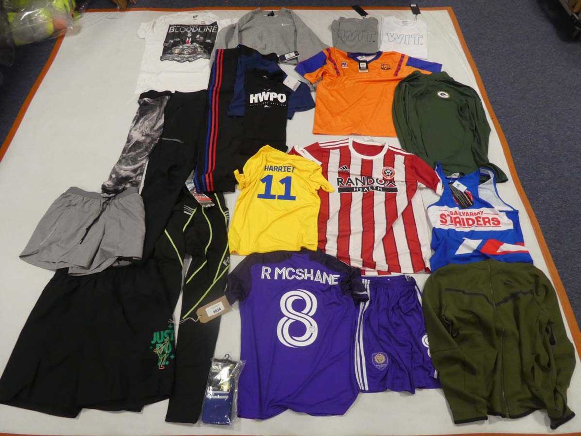 +VAT Selection of sportswear to include Reebok, Adidas, Nike, etc