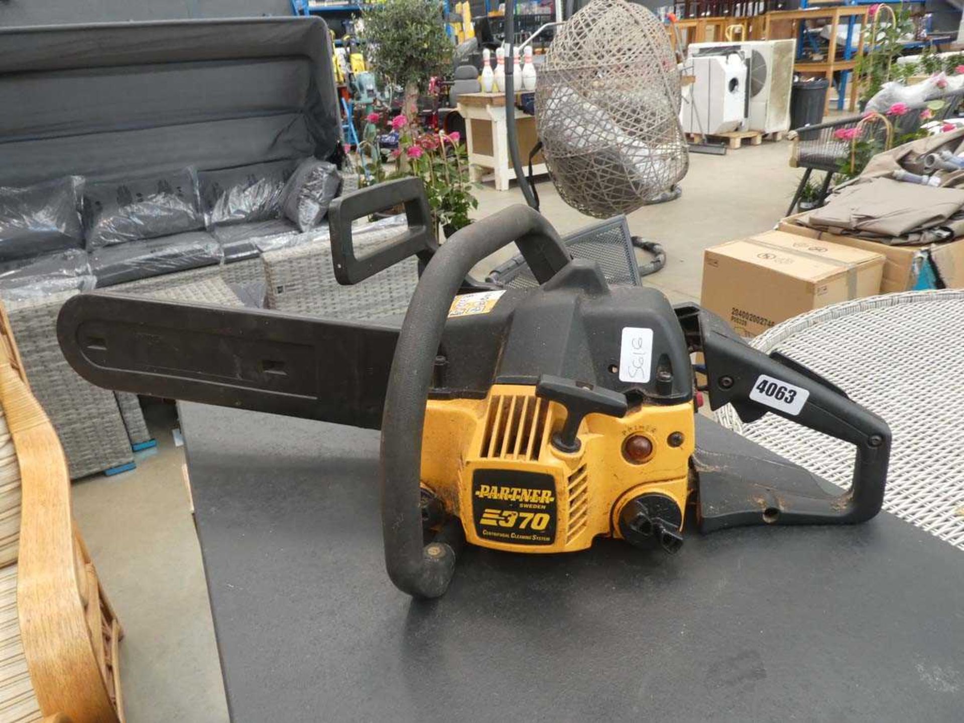 Partner 370 petrol powered chainsaw