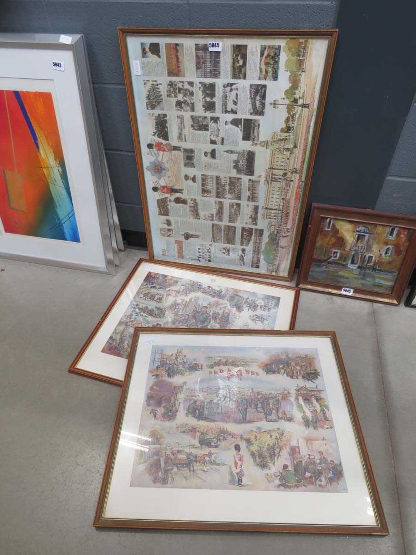 Three framed and glazed military prints