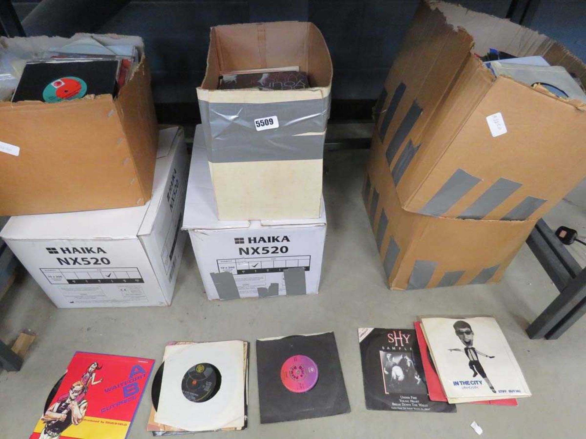 6 boxes containing 7'' vinyl records