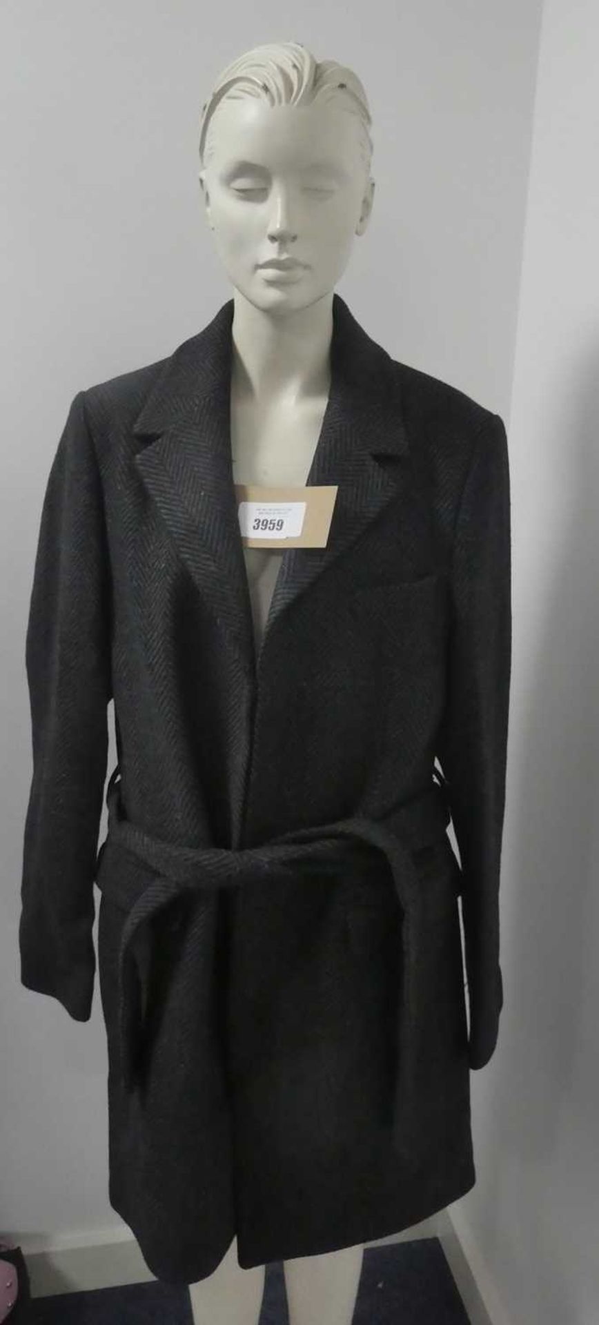 +VAT Bolangaro Trevor black belted coat, size medium