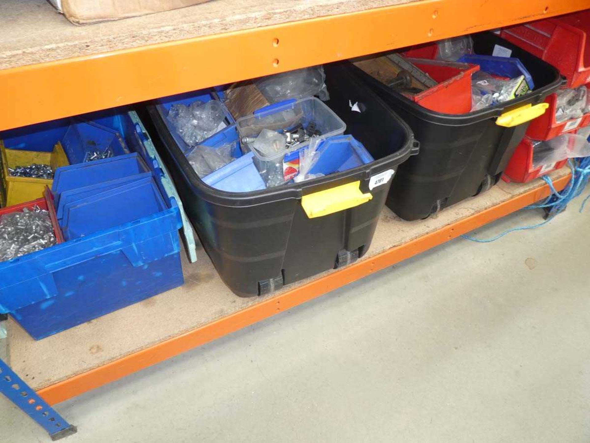 +VAT Under bay containing nuts, bolts, screws, washers, fixings, etc.