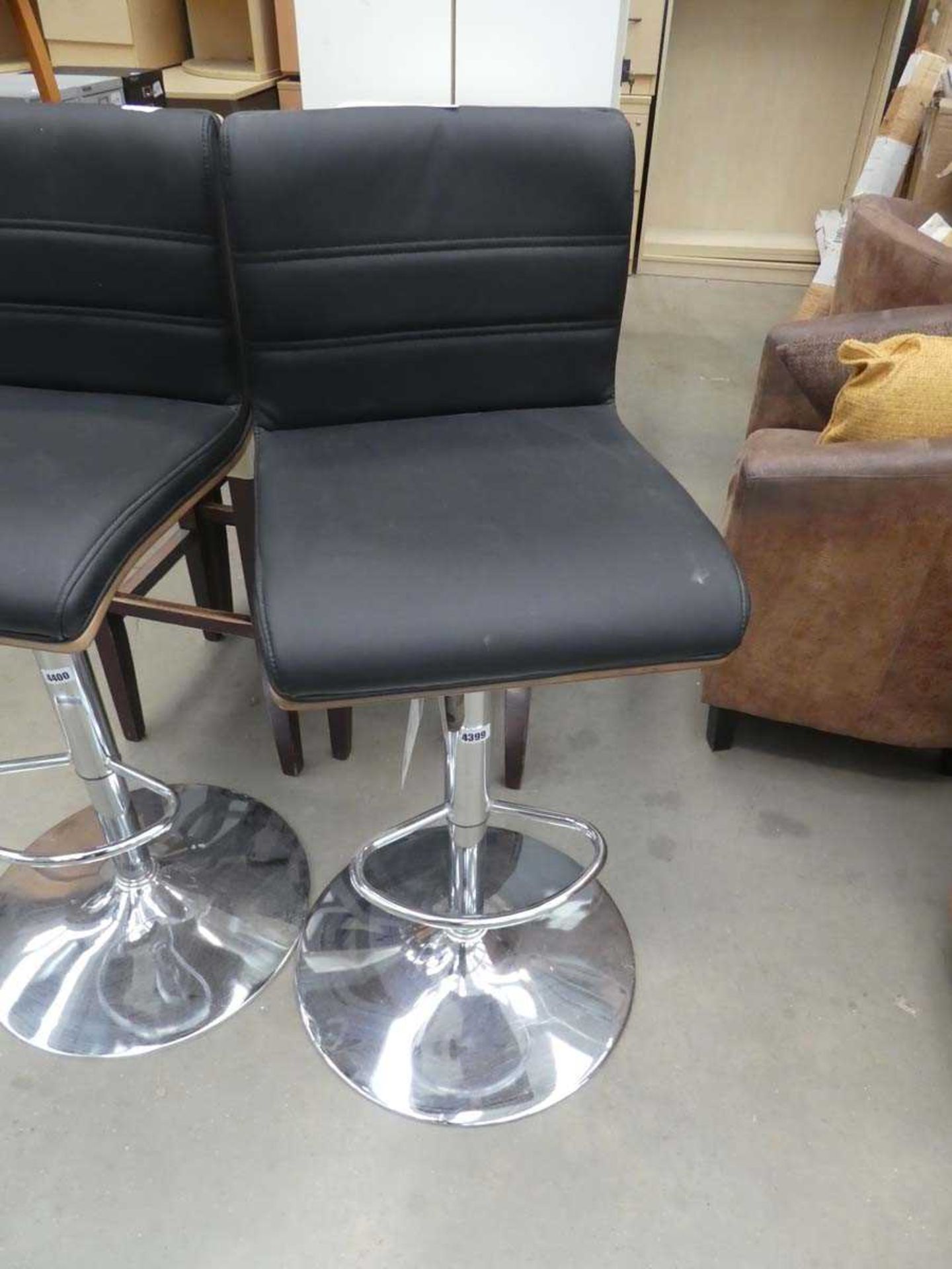 Black chrome based bar stools