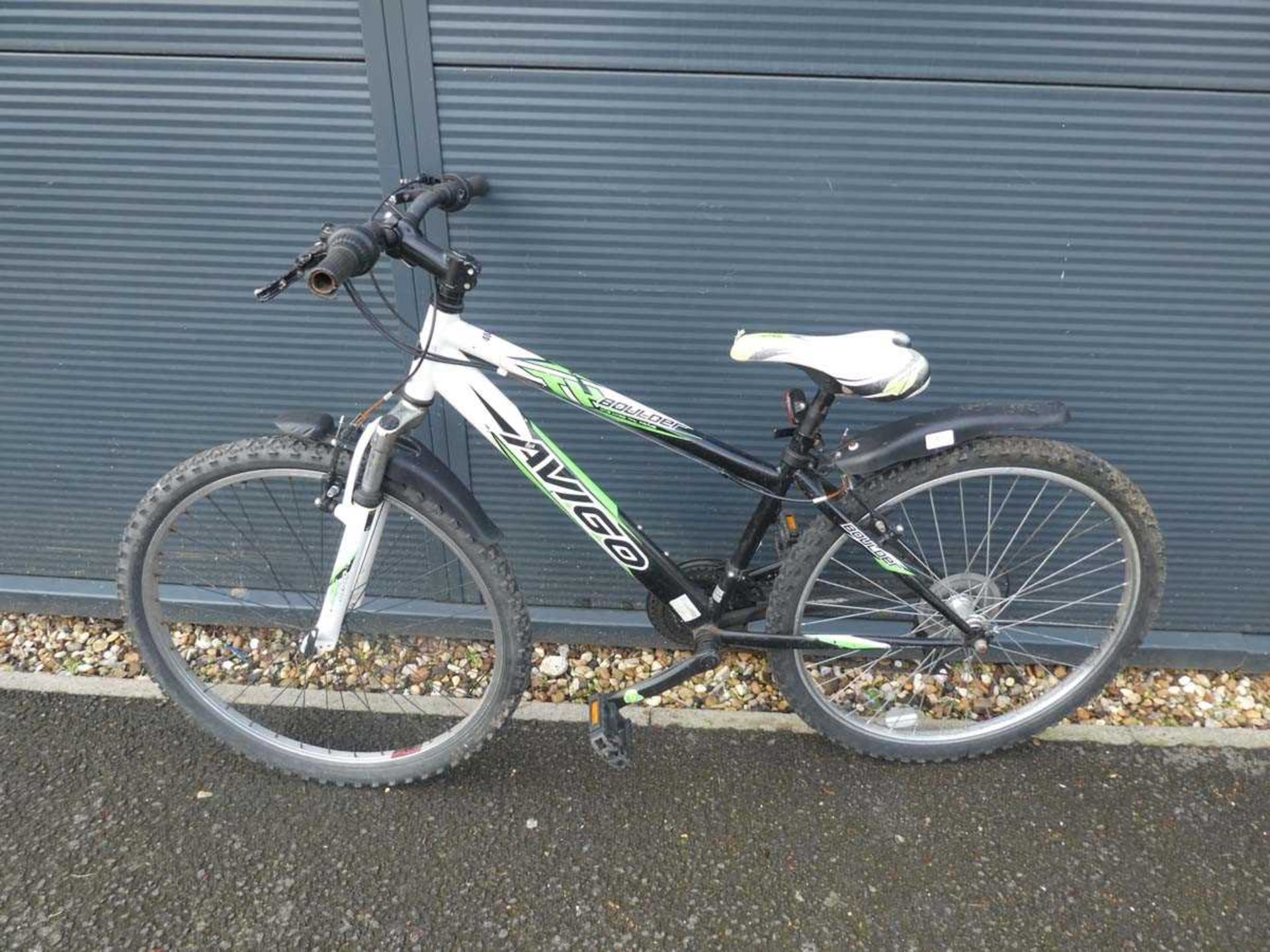 Green, black and white gents mountain bike