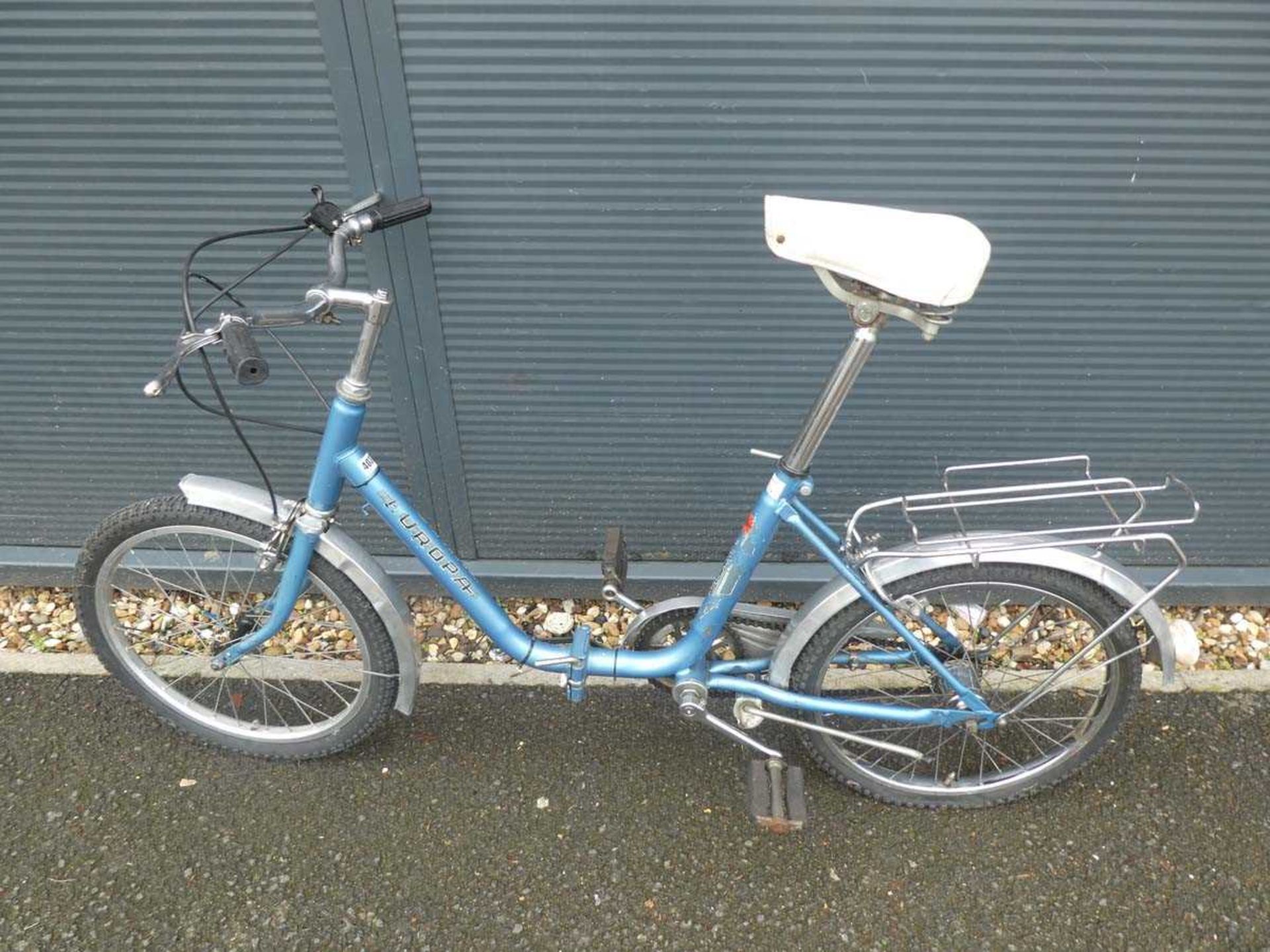 Blue foldup bike