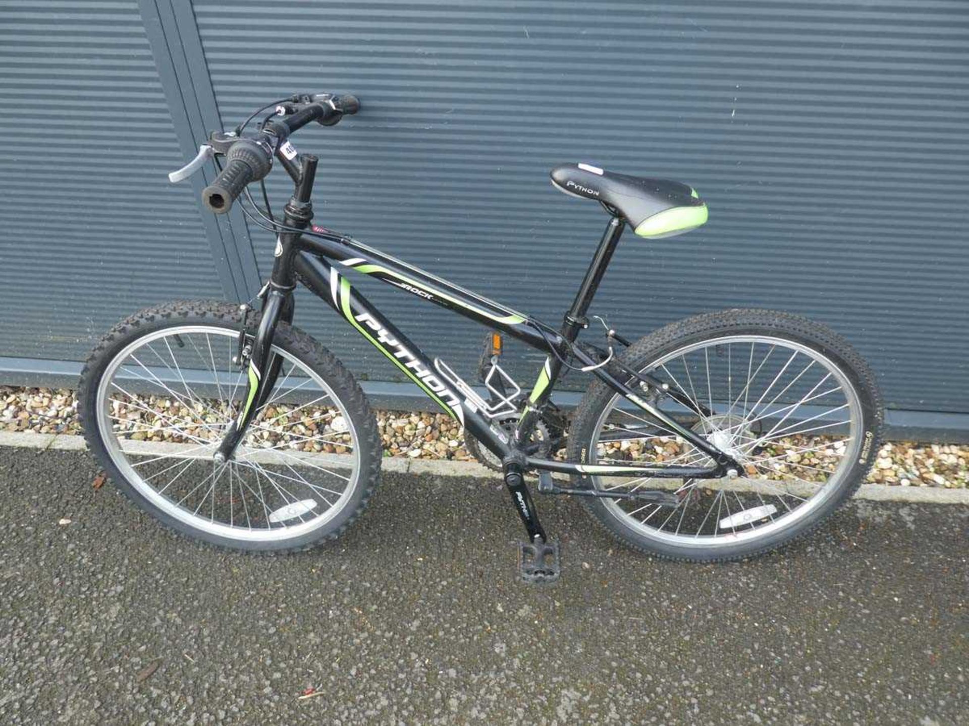 Python black and green kids mountain bike