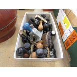 Box containing rubber stamps