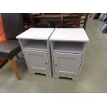 Pair of white painted pot cupboards
