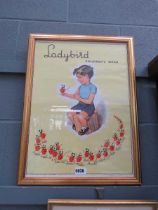 Framed and glazed 1950's Ladybird children's wear advertising print