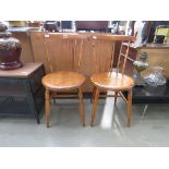 Pair of stick back penny chairs