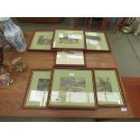 +VAT Seven framed and glazed comical hunting engravings