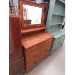 Satin walnut dressing chest