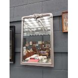 Mirror in silver painted frame