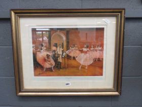 Print by Tom Keating entitled 'The Dancing Class'