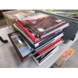 Stack of steam train books