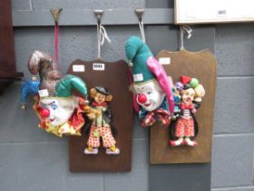 4 x clown figures