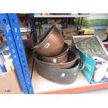 Quantity of copper cooking vessels