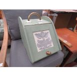 Green painted coal scuttle