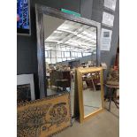 +VAT (10) Large rectangular mirror in black painted frame