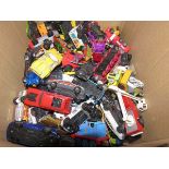 Box containing die cast cars