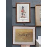 Coulson print of a Lancaster bomber plus a print of a Scottish military officer