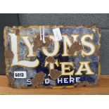 Lyons Tea enamelled double-sided sign